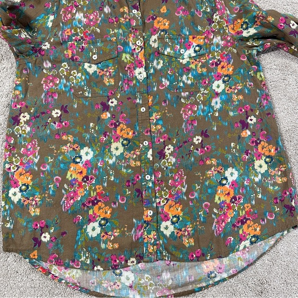 Sundance Women’s Button Up Longsleeve Shirt Floral Multicolor Boho Lightweight L - Picture 5 of 15